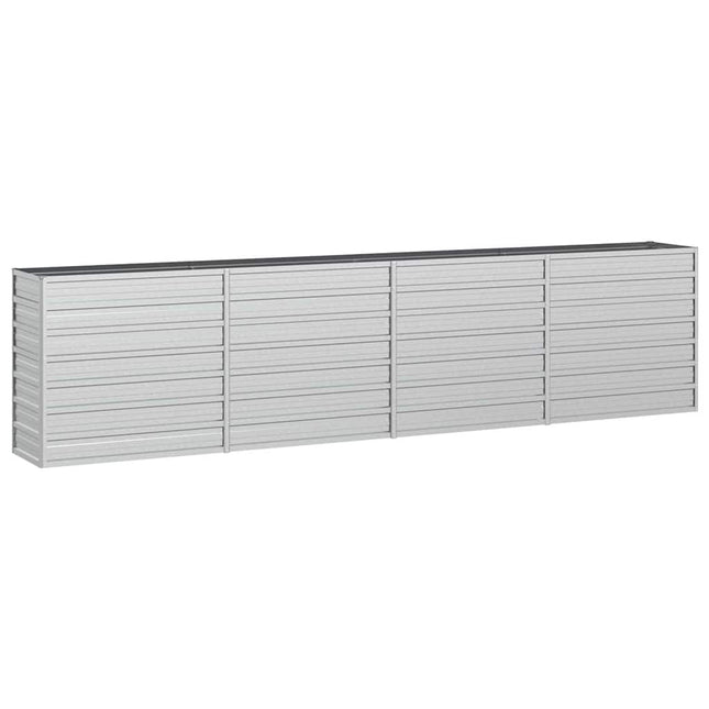 højbed 320x40x77 cm galvaniseret stål sølvfarvet