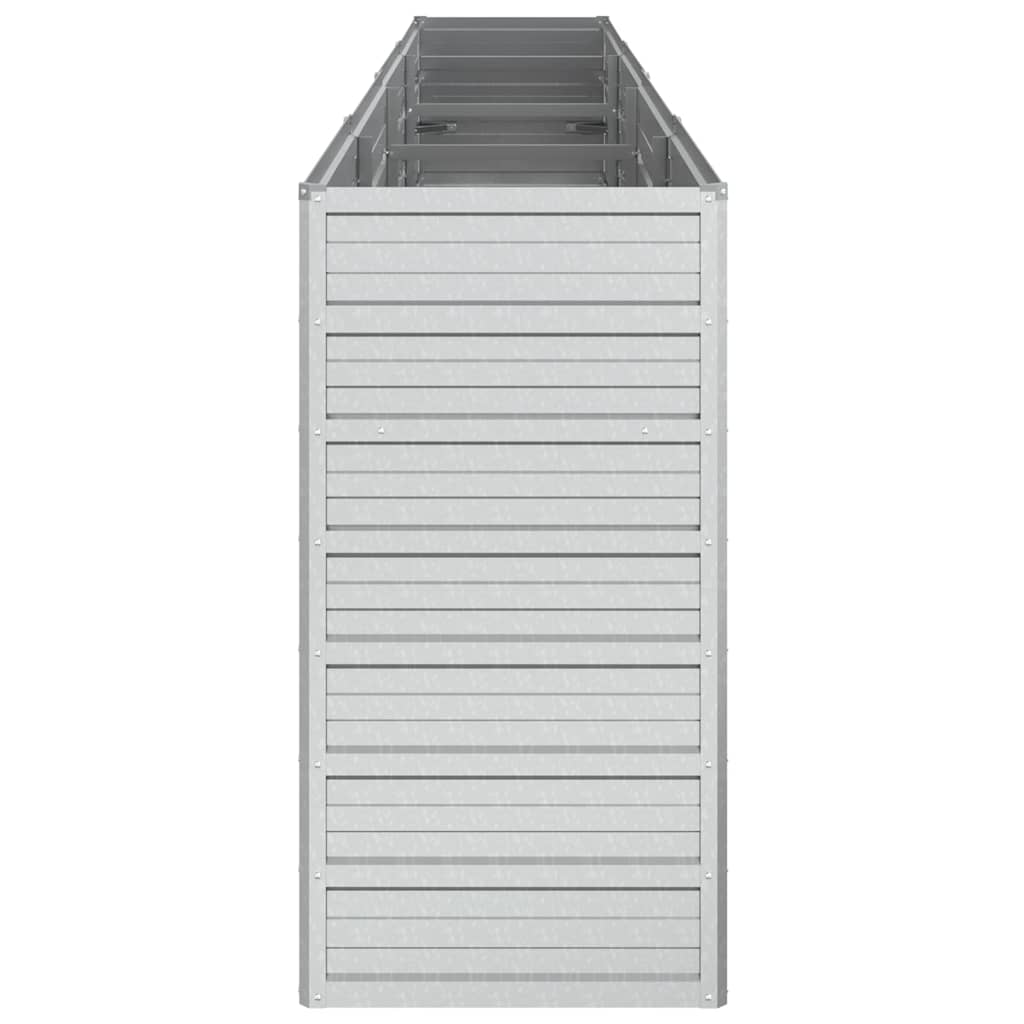 højbed 320x40x77 cm galvaniseret stål sølvfarvet