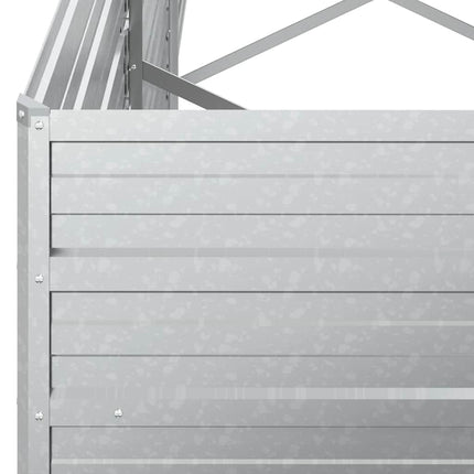 højbed 320x40x77 cm galvaniseret stål sølvfarvet