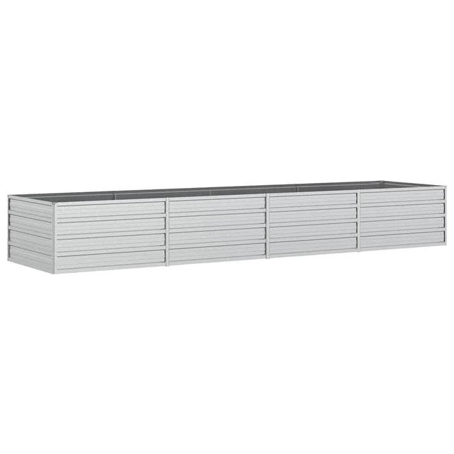 højbed 320x80x45 cm galvaniseret stål sølvfarvet