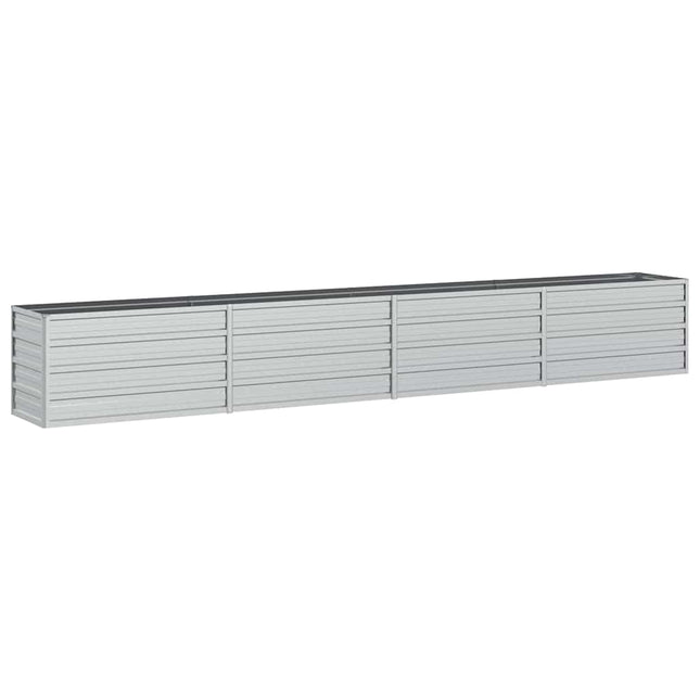 højbed 320x40x45 cm galvaniseret stål sølvfarvet