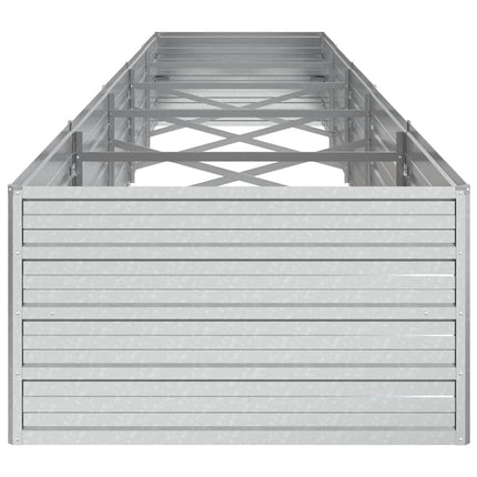 højbed 400x80x45 cm galvaniseret stål sølvfarvet