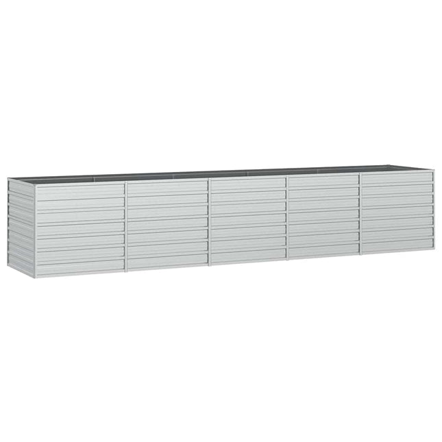 højbed 400x80x77 cm galvaniseret stål sølvfarvet