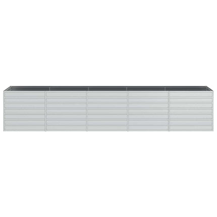 højbed 400x80x77 cm galvaniseret stål sølvfarvet