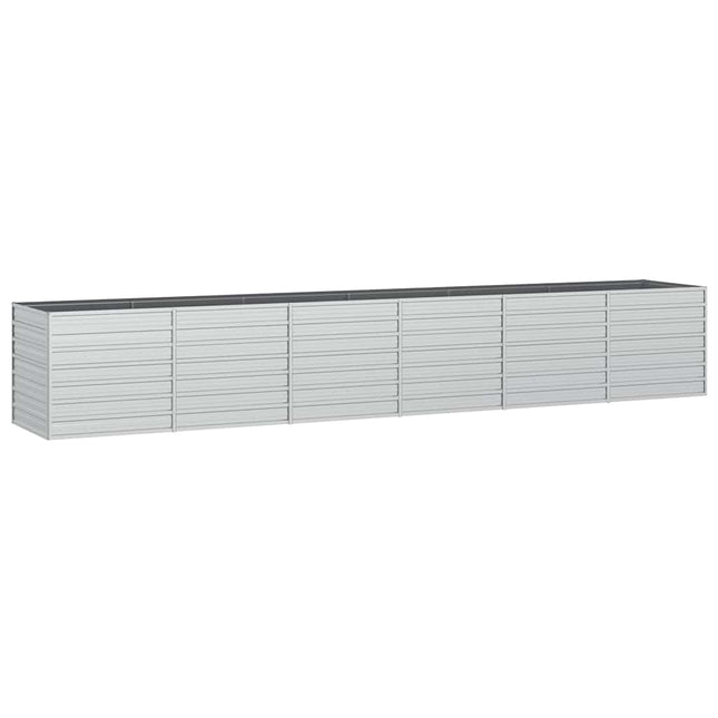 højbed 480x80x77 cm galvaniseret stål sølvfarvet