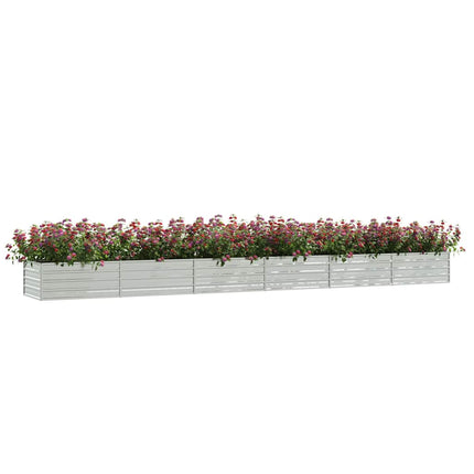 højbed 600x80x45 cm galvaniseret stål sølvfarvet