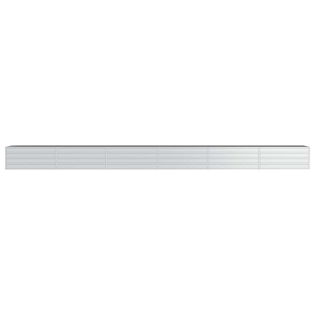 højbed 600x80x45 cm galvaniseret stål sølvfarvet