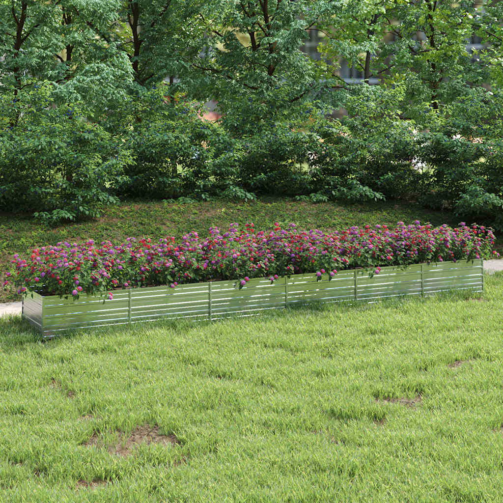 højbed 600x80x45 cm galvaniseret stål sølvfarvet