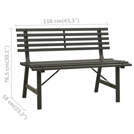 havebænk 110 cm stål sort