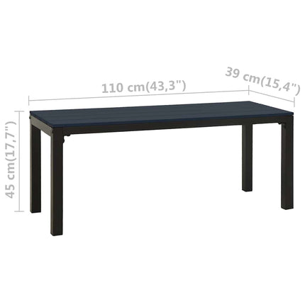 havebænk 110 cm stål og WPC sort