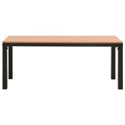 havebænk 110 cm stål og WPC brun og sort