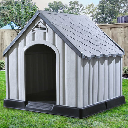 hundehus 92x87x91 cm plastik grå
