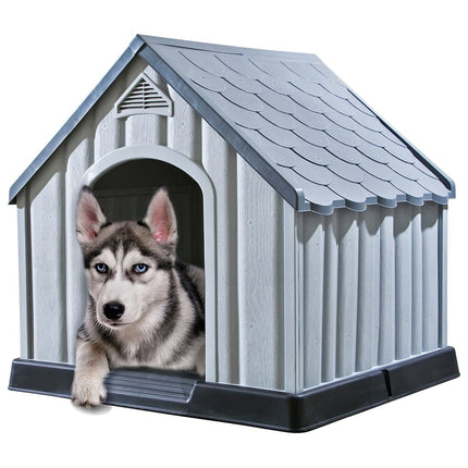 hundehus 92x87x91 cm plastik grå