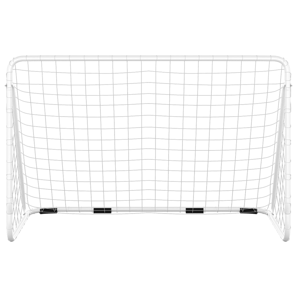 fodboldmål med net 180x90x120 cm stål hvid
