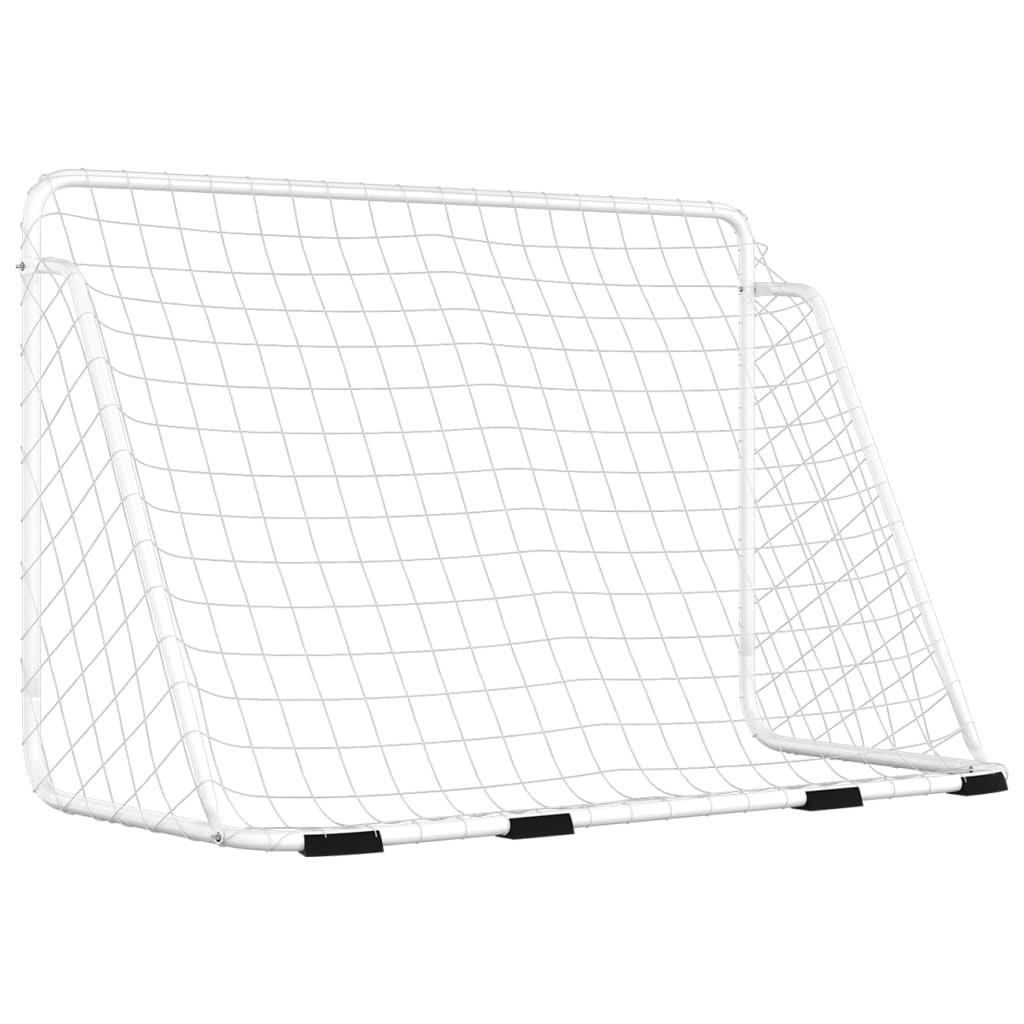 fodboldmål med net 180x90x120 cm stål hvid