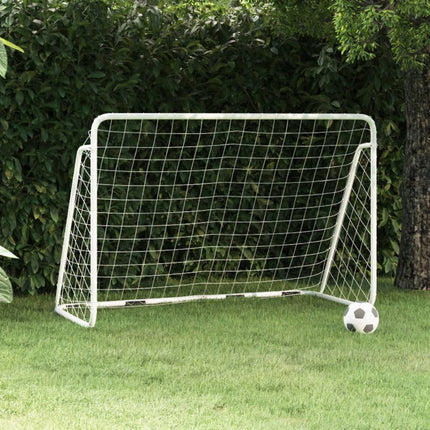 fodboldmål med net 180x90x120 cm stål hvid
