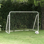 fodboldmål med net 180x90x120 cm stål hvid