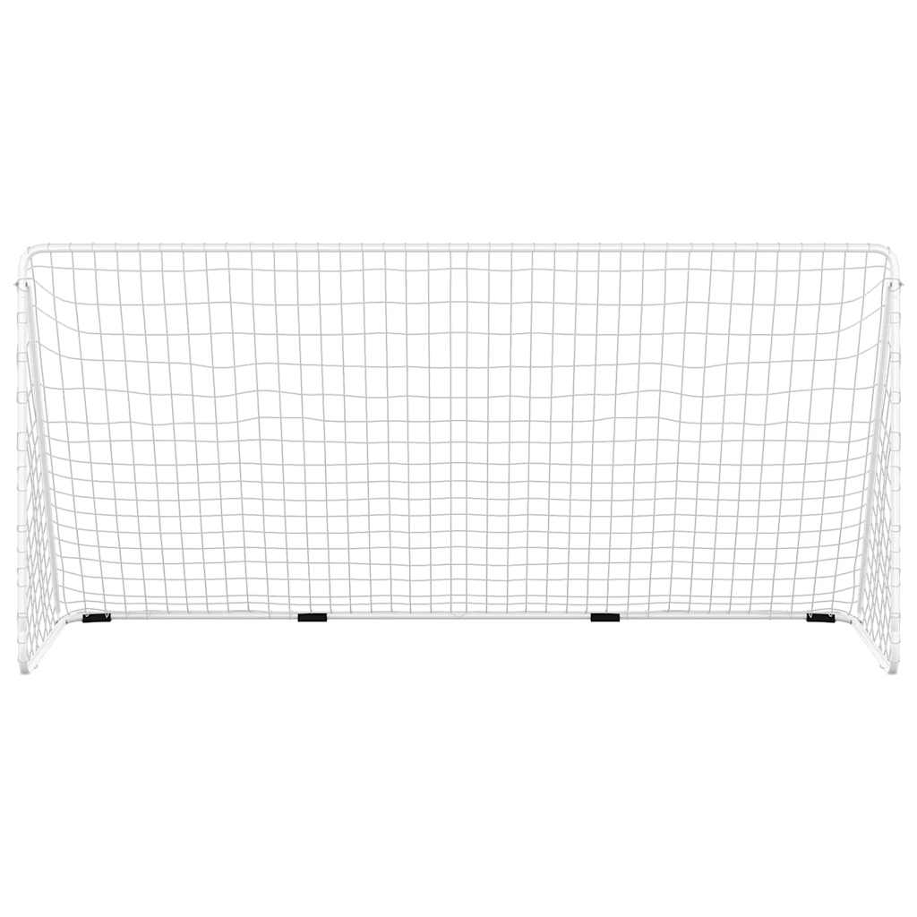 fodboldmål med net 366x122x182 cm stål hvid