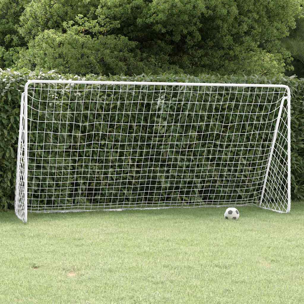 fodboldmål med net 366x122x182 cm stål hvid
