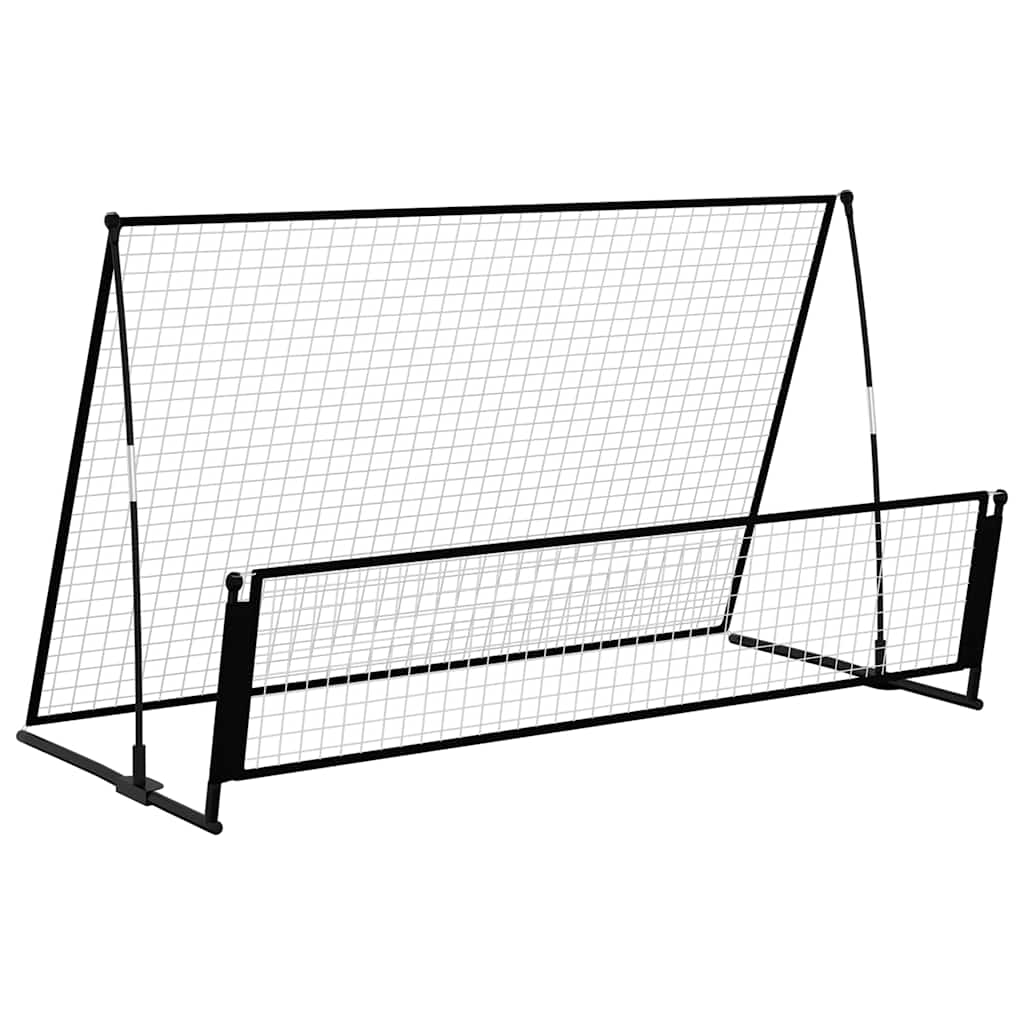 2-i-1 fodbold-rebounder 202x104x120 cm stål