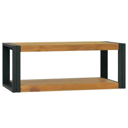 væghængt badeværelsesskab 90x45x35 cm massivt teaktræ