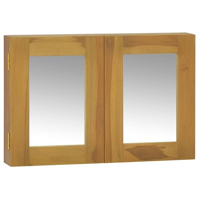spejlskab 60x10x40 cm massivt teaktræ