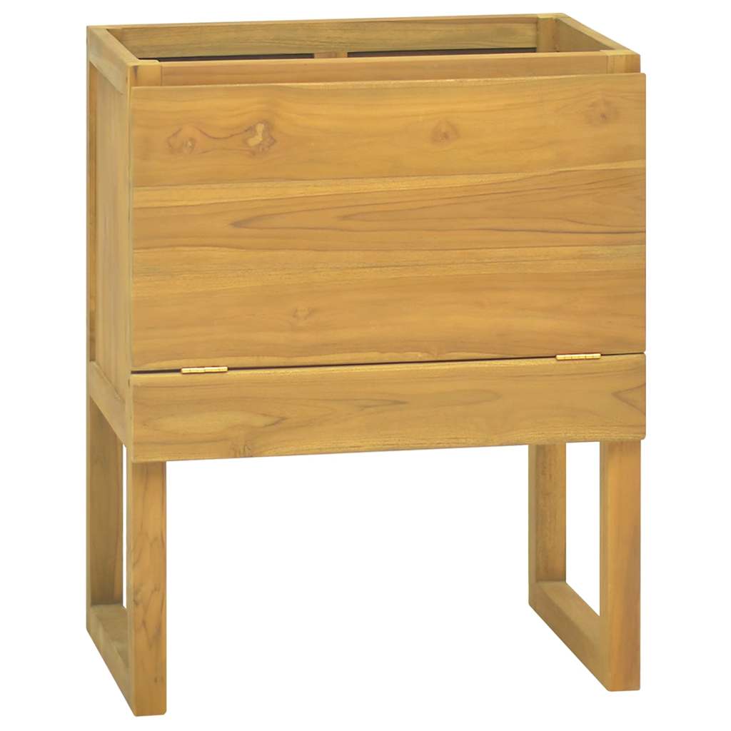 badeværelsesskab 60x40x75 cm massivt teaktræ billede
