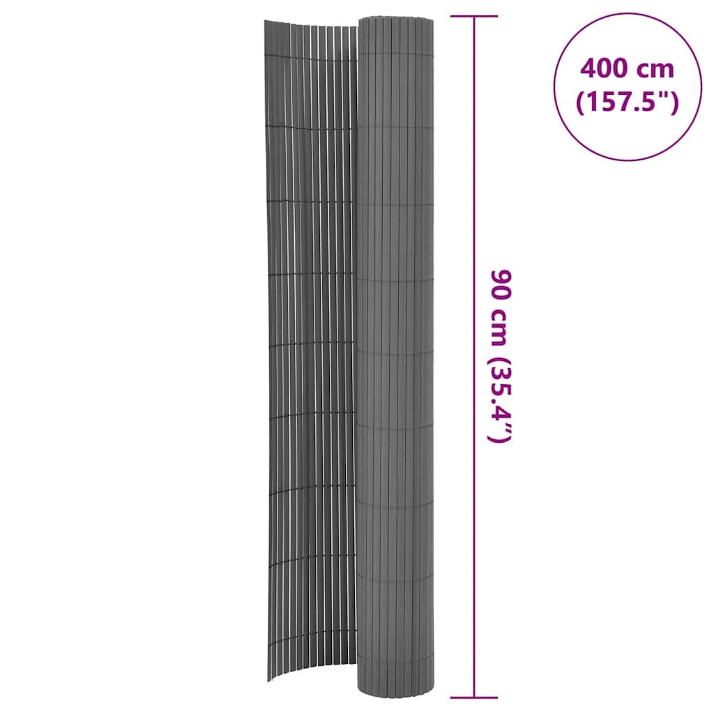 havehegn 90x400 cm dobbeltsidet grå