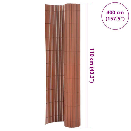 dobbeltsidet havehegn 110x400 cm brun