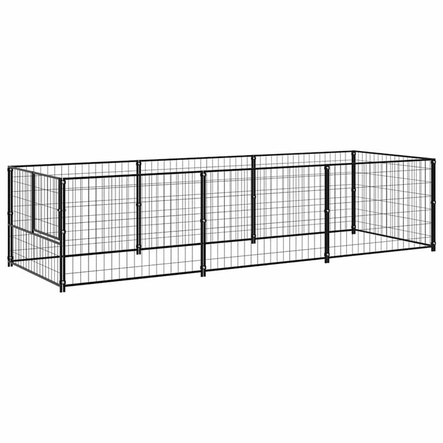 hundeløbegård 3 m² stål sort