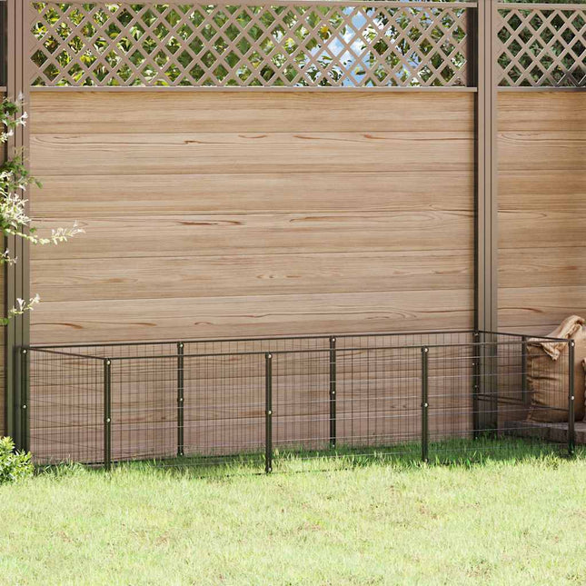 hundeløbegård 3 m² stål sort