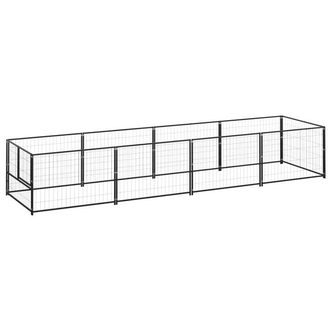 hundeløbegård 4 m² stål sort