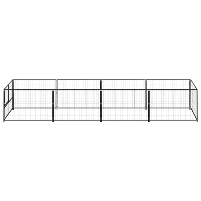 hundeløbegård 4 m² stål sort