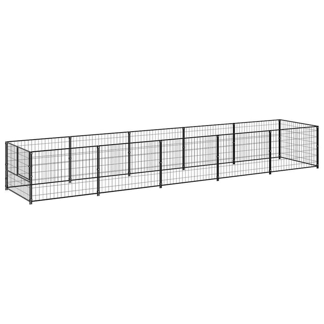 hundeløbegård 5 m² stål sort
