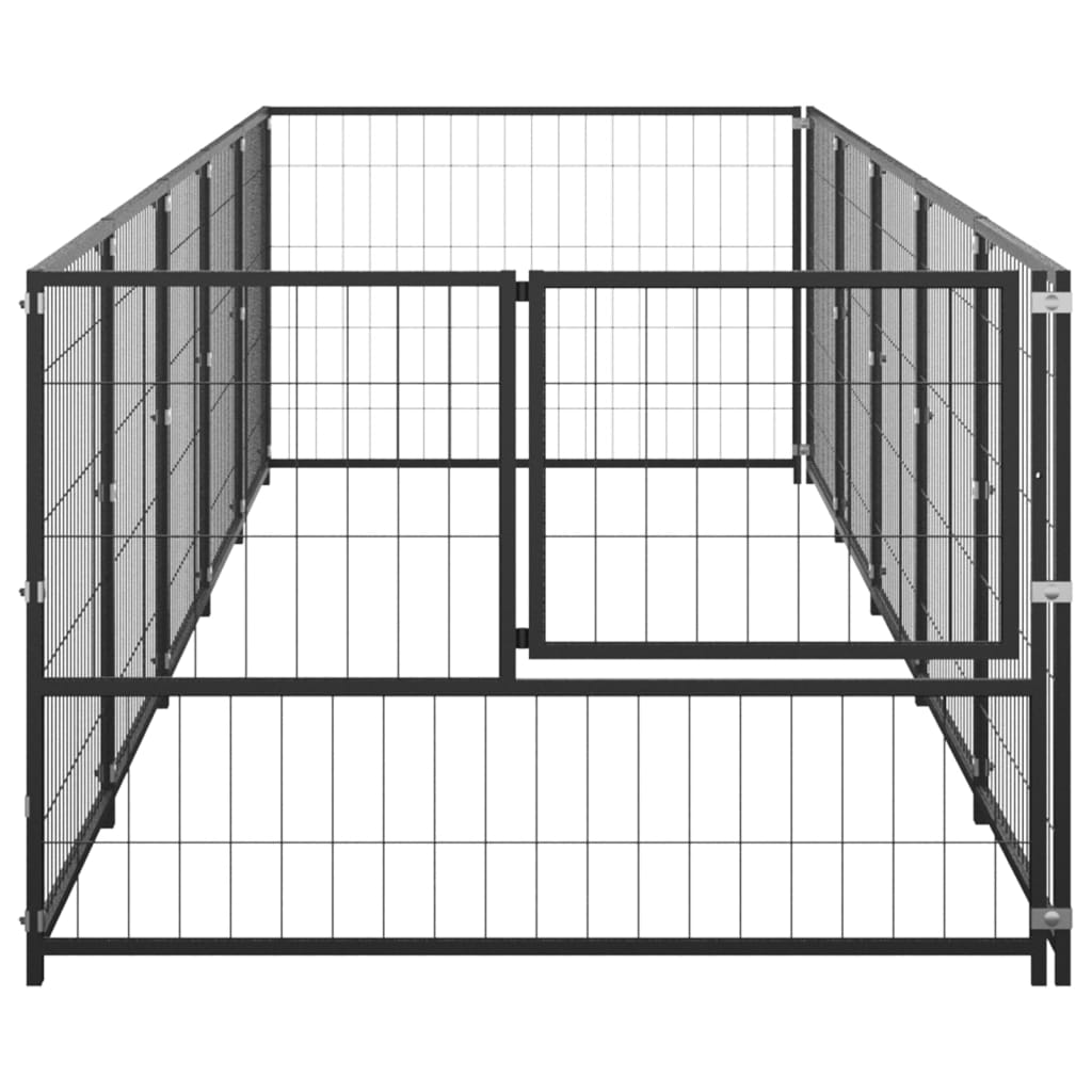 hundeløbegård 5 m² stål sort