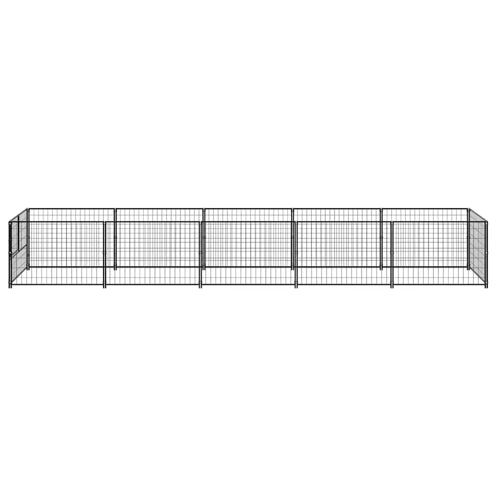 hundeløbegård 5 m² stål sort