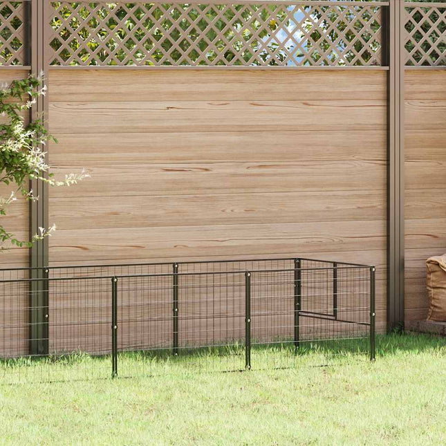 hundeløbegård 5 m² stål sort