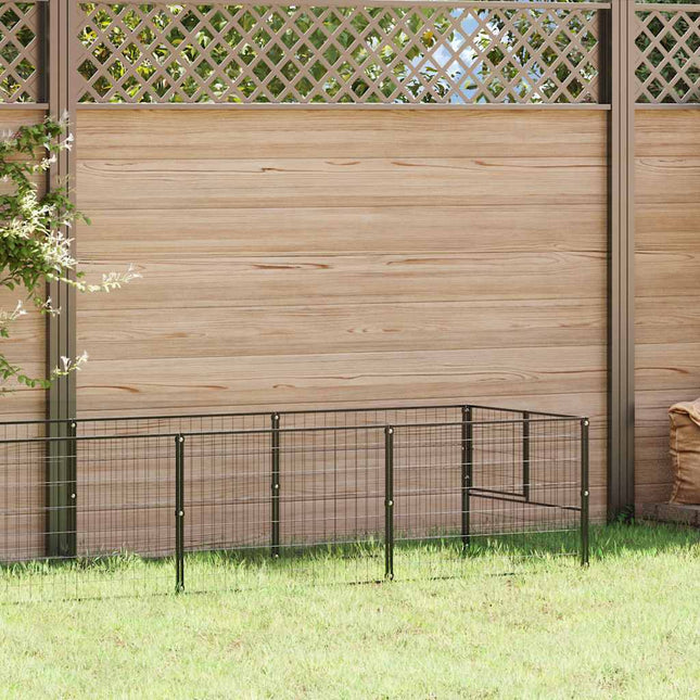 hundeløbegård 7 m² stål sort