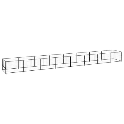hundeløbegård 8 m² stål sort