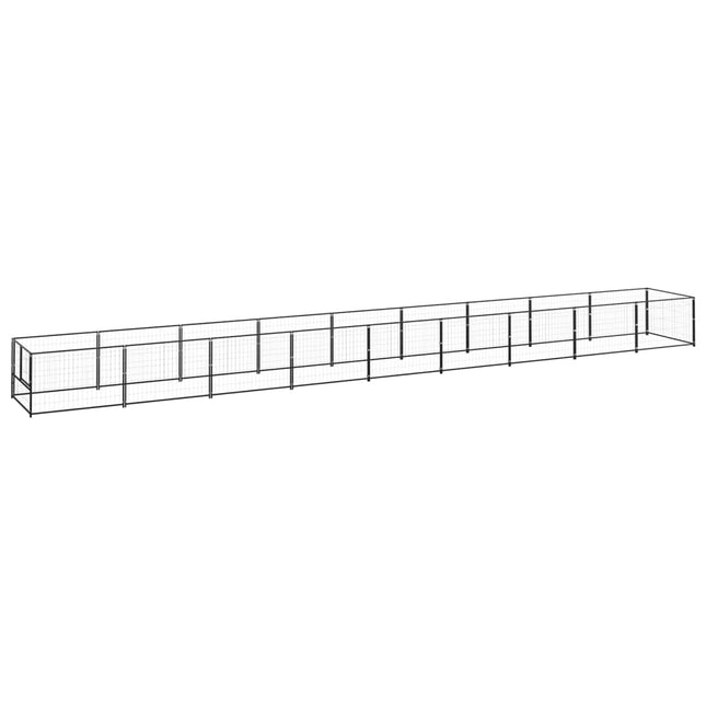 hundeløbegård 9 m² stål sort
