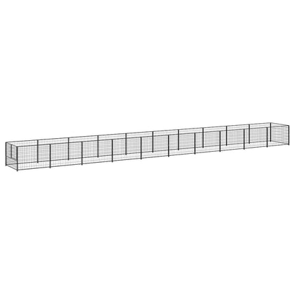 hundeløbegård 10 m² stål sort