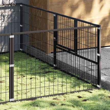 hundeløbegård 4 m² stål sort