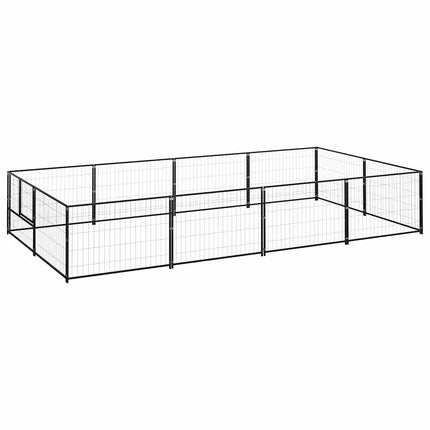 hundeløbegård 8 m² stål sort