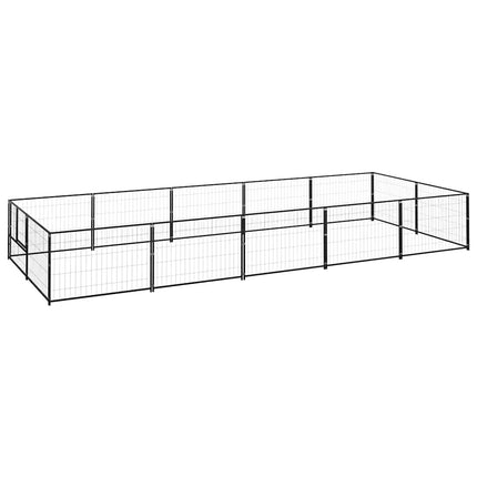 hundeløbegård 10 m² stål sort