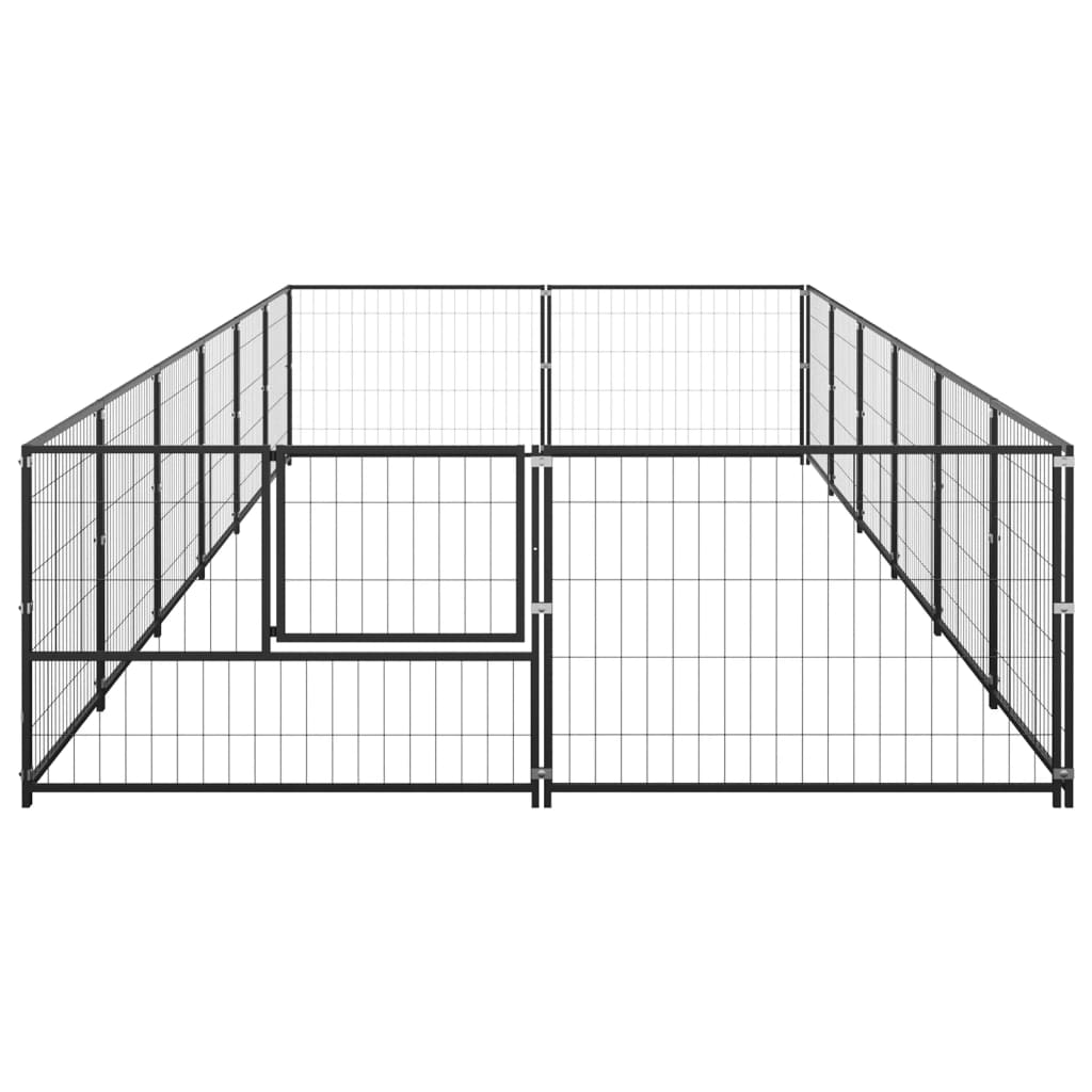 hundeløbegård 12 m² stål sort