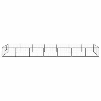 hundeløbegård 14 m² stål sort