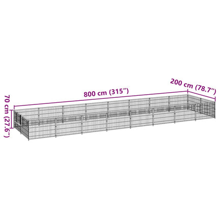 hundeløbegård 16 m² stål sort