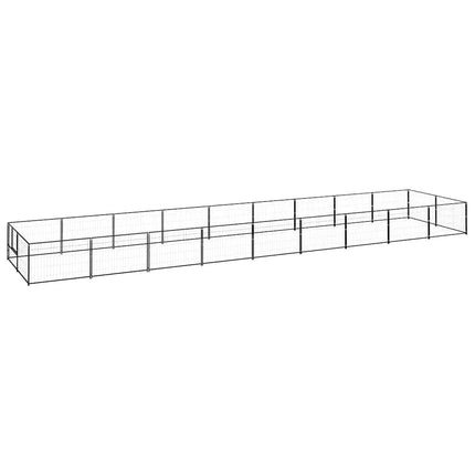 hundeløbegård 18 m² stål sort