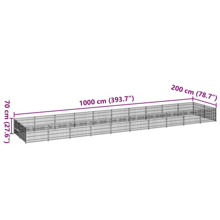 hundeløbegård 20 m² stål sort