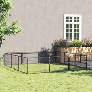 hundeløbegård 9 m² stål sort